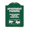 Signmission Apartment Parking Unauthorized Vehicles Towed Away With Car Tow Graphic, A-DES-GW-1824-24340 A-DES-GW-1824-24340 - alternate 1